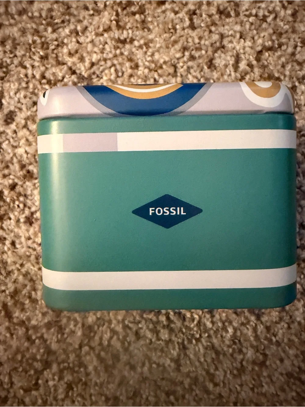 Fossil Silver-Tone Chronograph Watch with Black Dial w/gift box- Never Used